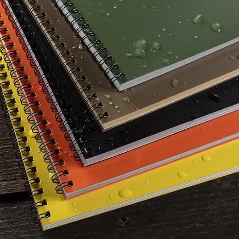 Rite in the Rain Weatherproof Side Spiral Notebook, 6.625" x 8.5", Orange Cover, Universal Pattern, 2 Pack (No. OR73-LGL2) in Saudi Arabia