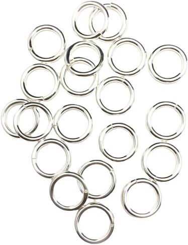10pcs 925 Sterling Silver Open Jump Rings, 16 Gauge 8.0mm OD/5.5mm ID Made in USA by CRAFT WIRE in Kuwait
