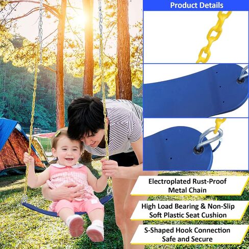 440 lbs Outdoor Swing Set, 40 inch Swing Sets for Backyard 2 Seat Duty Metal Swing Frame Waterproof with Adjustable Saucer Swing Belt Swing Kids Playground Sets Gift in Saudi Arabia