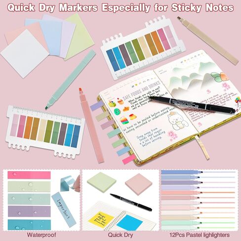 52 PCS Aesthetic School Supplies with Highlighters, Mechanical Pencils, Color Ink Gel pens, Pencil Case, Bible Study Supplies, Pens Pencils and Highlighters Set, Stationary Set for Student in Saudi Arabia