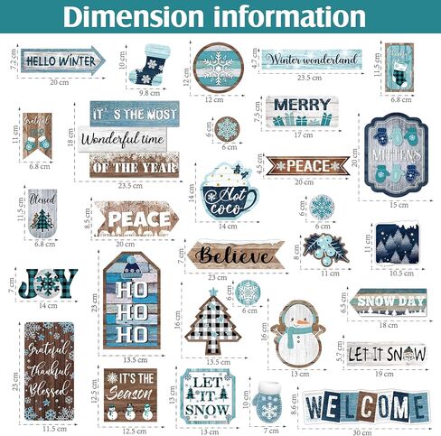 Funrous 30 قطعة عيد الميلاد لوحة الإعلانات الزينة الشتاء الفصول الدراسية ديكور الفرح رقاقات الثلج دعونا الثلج عيد الميلاد القواطع مجموعة لفصل الشتاء عطلة المدرسة المنزل الفصول الدراسية لوحة الجدار الزينة in Kuwait