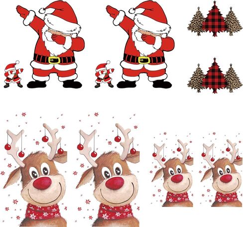 10 Sheets Christmas Iron on Stickers Iron on Decals Patches Heat Transfer Stickers Christmas Iron on Appliques for Pillow Covers T-Shirt Jackets Hoodies DIY Decoration (Christmas Deer) in Saudi Arabia