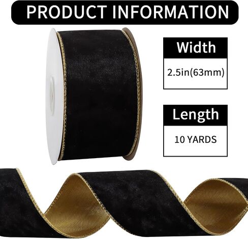 Red Velvet Wired Ribbon 2.5 Inch x 10 Yards Luxury Velvet Christmas Ribbon for Gift Wrapping Christmas Tree Decoration Tree Topper Bows Making Wedding Decor Crafts Wreaths Supplies in Saudi Arabia