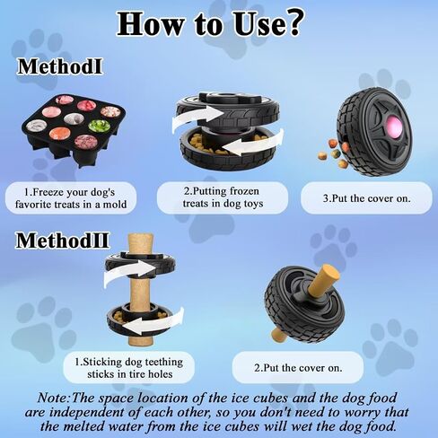 5-in-1 Dog Entertainment Toy, Frozen Treat Toy for Dog, Treats Distribution Puzzle Tire Dog Toys to Keep Dogs Busy, Dog Chew Toys for Aggressive Chewers, Natural Rubber Durable and Safe in Saudi Arabia