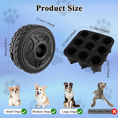 5-in-1 Dog Entertainment Toy, Frozen Treat Toy for Dog, Treats Distribution Puzzle Tire Dog Toys to Keep Dogs Busy, Dog Chew Toys for Aggressive Chewers, Natural Rubber Durable and Safe in Saudi Arabia
