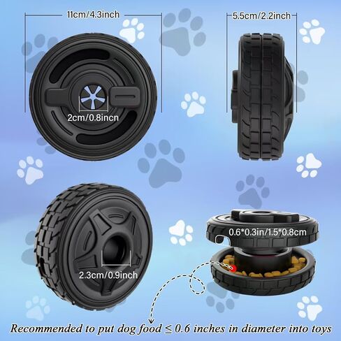 5-in-1 Dog Entertainment Toy, Frozen Treat Toy for Dog, Treats Distribution Puzzle Tire Dog Toys to Keep Dogs Busy, Dog Chew Toys for Aggressive Chewers, Natural Rubber Durable and Safe in Saudi Arabia