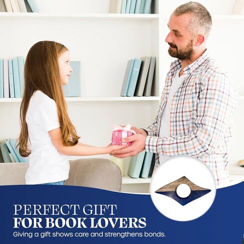 Book Page Holder - Handcrafted Mango Wood & Blue Resin Thumb Bookmark - Unique Reading Accessories & Gifts for Book Lovers, Readers & Bookworms in Kuwait