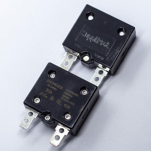 قطعتان من صمام إعادة الضبط التلقائي 24 فولت 35 أمبير، قاطع الدائرة الحرارية، واقي الحمل الزائد الحالي مناسب لسيارات اللعب الكهربائية للأطفال 24 فولت. in Kuwait