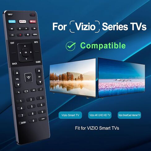 لوحة مفاتيح XRT500 QWERTY مع جهاز تحكم عن بعد بديل للضوء الخلفي متوافق مع Vizio TV M43-C1 M49-C1 M50-C1 M55-C2 M60-C3 M80-C3 M322I-B1 M422I-B1 M492I-B2 M502I-B1 M552I-B2 M602I-B3 in Kuwait