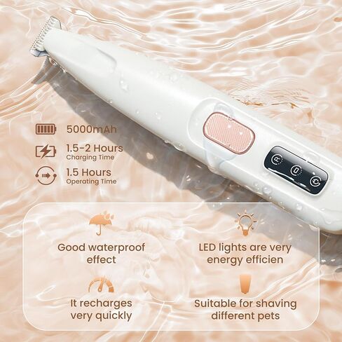 Saffory Paw Trimmer, Electric Dog Trimmer for Dogs Paw Hair Trimmer, Pet Paws Trimmer with Led Light, Rechargeable Low Noise Pet Trimmer Hair Clipper in Saudi Arabia
