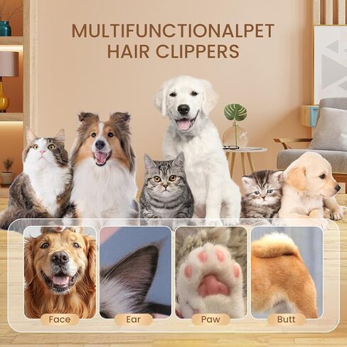 Saffory Paw Trimmer, Electric Dog Trimmer for Dogs Paw Hair Trimmer, Pet Paws Trimmer with Led Light, Rechargeable Low Noise Pet Trimmer Hair Clipper in Saudi Arabia