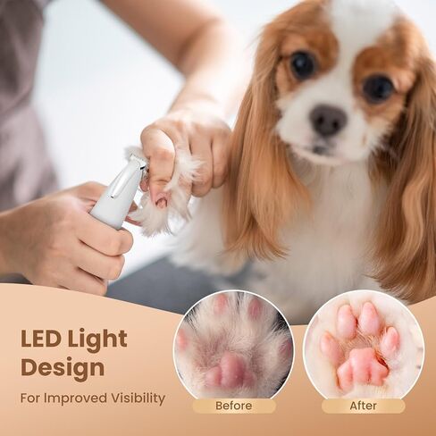 Saffory Paw Trimmer, Electric Dog Trimmer for Dogs Paw Hair Trimmer, Pet Paws Trimmer with Led Light, Rechargeable Low Noise Pet Trimmer Hair Clipper in Saudi Arabia