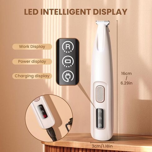 Saffory Paw Trimmer, Electric Dog Trimmer for Dogs Paw Hair Trimmer, Pet Paws Trimmer with Led Light, Rechargeable Low Noise Pet Trimmer Hair Clipper in Saudi Arabia