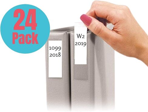 1InTheOffice Clear Binder Label Holder 1-1/2" Inch, Self-Adhesive Ring Binders Blank Spine Label Inserts, Peel & Stick, 24 Pack in Saudi Arabia