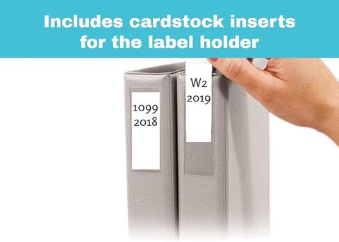 1InTheOffice Clear Binder Label Holder 1-1/2" Inch, Self-Adhesive Ring Binders Blank Spine Label Inserts, Peel & Stick, 24 Pack in Saudi Arabia