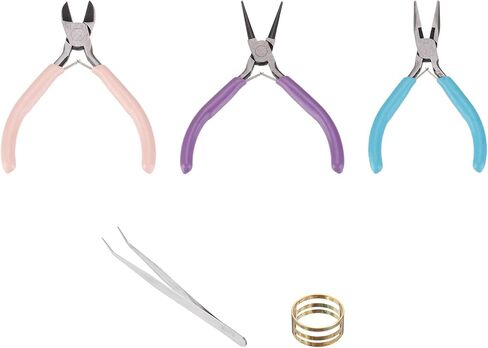 HARFINGTON 5pcs Jewelry Pliers Kits Jewelry Making Pliers Tool Needle Nose Pliers/Round Nose Pliers/Wire Cutter & Tweezer for Beading Tool Hobby Craft in Saudi Arabia