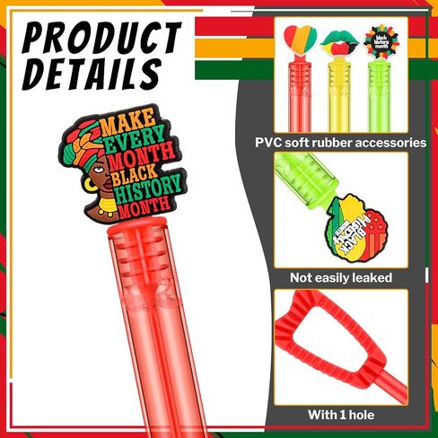 Shappy 48 Pcs Black History Month Mini Bubble Wands Bubbles Party Favors Birthday Decoration Party Supply in Saudi Arabia
