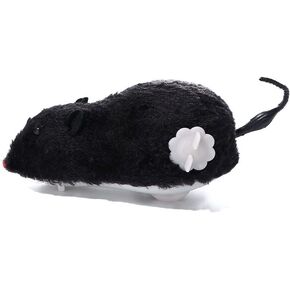 Black Funny Clockwork Toy, Plush Mouse Toy Wind Up Toys, Pet Toy, Mechanical Motion Power Spring Cat Dog Playing Toy Cat Mice and Animals Toys