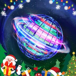 TOMZON A32 Blue Flying Orb Ball 2024, Cool Toys for Boys Girls, Hover Ball Boomerang Fidget Spinner, Drone for Kids with Colorful Light Flying Spinner