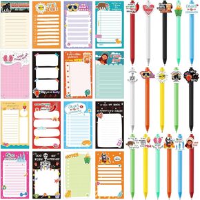 32 Pcs CNA Week Gifts Bulk Funny Nurse Notepads with Pens 16 Nurse Report Notebook Sticky Notes and 16 Ballpoint Pens Bulk Nursing Student Medical Themed Gifts Set CNA Gifts for CNA Week
