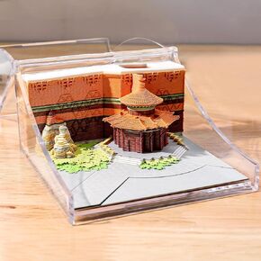 3D الفن التقويم مذكرة الوسادة 2024، 3D الفن ملاحظات لاصقة القصر الإمبراطوري مزق بعيدا ورقة نحت لزجة عيد الميلاد عيد الميلاد عيد الميلاد عيد الحب هدايا الزفاف