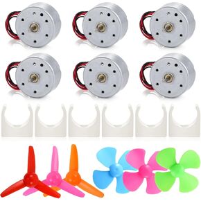 Sntieecr 6 Set 131 PCS DC Motors Kit, Mini Electric Motor 1.5-3V 15000RPM with 66 PCS Plastic Gears, Shaft Propeller, Bulbs, Buzzer Sounder, Science Experiment Set for Kid DIY STEM Engineering Project