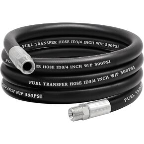 Fuel Transfer Hose, 1 Inch × 20 Feet Pump Hose with 1" Male End Fittings for Dispensing Diesel Gasoline Kerosene Biodiesel