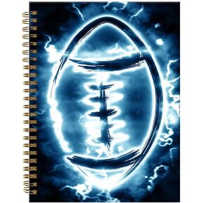Spiral Journal Notebook,A5 Hardcover Lined Journals for Women Girl 6 x 8.3 in,120 Pages Thick Paper,Cute College Ruled Writing Notebook for Gifts Office Work School(Lightning football) in Kuwait