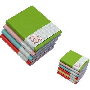 Yansanido 4 Pcs 3 Inch x 4 Inch 96 Sheets (192 Pages) Pocket Notebook with PU Leather Case Softcover for School and Office Supplies Color Random