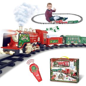Train Set - Train Set for Under Christmas Tree - Remote Control Train Music, Light&Smoke 14 Pcs Track, Train Set for Kids, Toddler Model Trains for 3 4 5 6 7 8 9 Years Old, Boys, Girls, Birthday Gifts