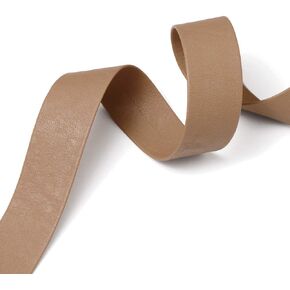 4-Yards 25mm (1") Fold Over polyurethan Faux Leather Trim, TR-12191 (Beige)