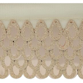 3 Yards of Mermaid Sequin Pailette Fringe, Gold (Sold by the Yard)