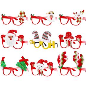 Aodaer 9 قطع نظارات حفلات عيد الميلاد إطارات نظارات العطلات المبتكرة لتزيين عيد الميلاد نظارات لحفلات عيد الميلاد هدايا الصور، أنماط متنوعة in Kuwait