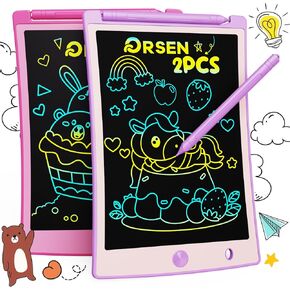 تابلت كتابة LCD ملون مقاس 8.5 بوصة من ORSEN للأطفال، لوحة رسم إلكترونية للرسم، لوحة خربش للأطفال الصغار، ألعاب تعليمية للسفر وتعلم الأنشطة، هدايا عيد ميلاد للفتيات بعمر 3 4 5 6 7 8 سنوات in Kuwait