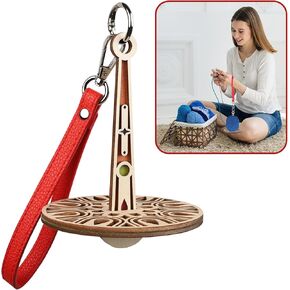 Portable Wrist Yarn Holder for Crocheting, Wooden Crochet Yarn Ball Holder with Wrist Strap, Yarn Spinner for Crocheting Knitting Craft Lovers (Sunrise)