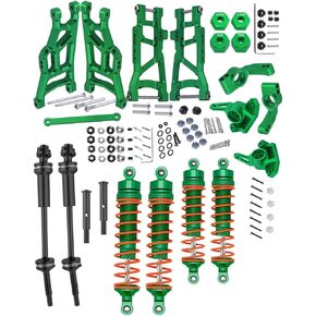 RC Upgrades Part for 1/10 Slash 2WD,Drive Shaft CVD,Alloy Front Rear Suspension Arm,Caster Block,Steering Blocks,Rear Stub Axle Carriers,Big Bore RC Shock Absorber,Navy Blue