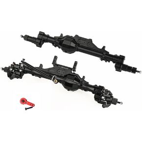 CNC Metal Complete Front Rear Portal Axle for 1/10 RC Crawler Axial Wraith 90018 90048 90053 90018 90020 90045 90056 RR10 AX10 Upgrades Part (Black)
