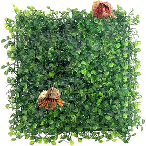 Hermit Crab Climbing Toys, Plastic Simulation Grass Aquarium Tank Decoration with 4 Suction Cups, Hermit Crab Green Plants Supplies Fake Turf, Accessories for Hermit Crab Reptile 10 x 10 Inch