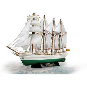 Artesanía Latina - مجموعة نموذج السفينة الخشبية والبلاستيكية - سفينة تدريب إسبانية، خوان سيباستيان إلكانو/إزميرالدا التشيلية - موديل 22260، مقياس 1: 250 - نماذج مصغرة للتجميع - مستوى المبتدئين