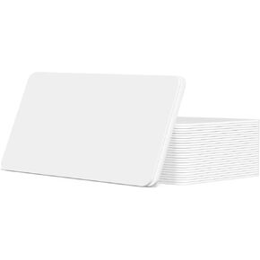 100 قطعة من بطاقات PVC الفارغة المميزة لطابعات شارات الهوية، جودة جرافيك من البلاستيك الأبيض CR80 30 مل، بطاقات ائتمان فارغة متوافقة مع معظم طابعات شارات هوية الصور