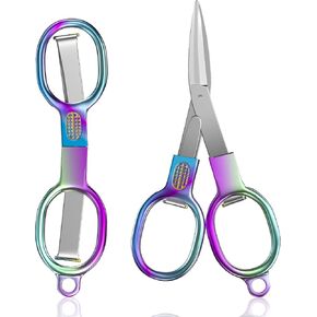 Folding Scissors - Travel Size, TSA Approved, Pocket Keychain, 2PCS