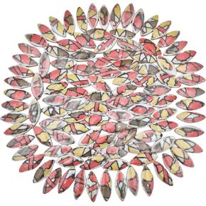 500g/1.1lb Ceramic Mosaic Tiles for Crafts,Assorted Colors Ceramics Mosaic Pieces,Willow Leaf Shape Mosaic Tiles for Home Decoration or DIY Crafts,Mosaic Making Supplies. (Willow Leaf 01)
