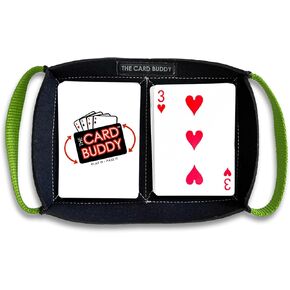 Card Holder for Playing Card Games - Neoprene Playing Card Holder for Adults & Kids with ‎Nylon Straps, Holds Various Deck Sizes - Used for Uno, Go Fish & More - Portable and Lightweight (Red)