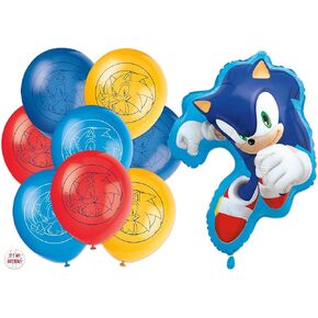Sonic The Hedgehog Latex and Foil Balloons Set, Multicolor