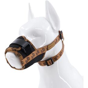 Dog Muzzle with Dog Collar Anti Biting Barking and Chewing with Comfortable Air Mesh Breathable Drinkable AdjustableAdjustable Strap, Suitable for Small, Medium and Large Dogs (M)