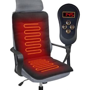 Mymyth Heated Seat Cushion for Office Chair - Thick and Soft Warm Seat Cover in Winter- Easy Controller to Relieve Fatigue and Reduce Stress - Comfortable Heating Pad with Power Adapter for Home Etc.