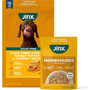 Jinx Premium Dry Dog Food Sampler, Atlantic Salmon Kibble, Cage Free Chicken Kibble, Grass-Fed Beef Kibble, No Fillers, for All Lifestages, 4lbs Each