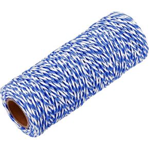MECCANIXITY Cotton Rope Twisted Braided Rope Cord, Pink White50m/55 Yard 1.5mm Dia for Wall Hanging, Plant Hanger, Knitting, Macrame Knotting