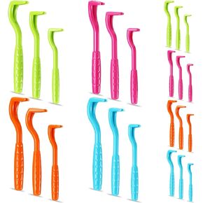 24 Pcs Tick Remover Plastic Tick Remover Tools Tick Puller Removal Tick Grabber for Dogs Cats Humans, 3 Sizes (Blue, Green, Orange, Rose Red)