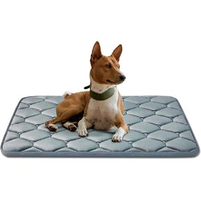 Dog Crate Mats,Soft Kennel Pads Washable with Anti-Slip Bottom,Dog Kennel Pads for Sleeping,Pets Mattress Cat Dog Beds for Large Medium Dogs(35x22,Grey)